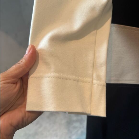 Elegant Black and Cream Dress work business stretchy fitted 6 - Picture 5 of 9